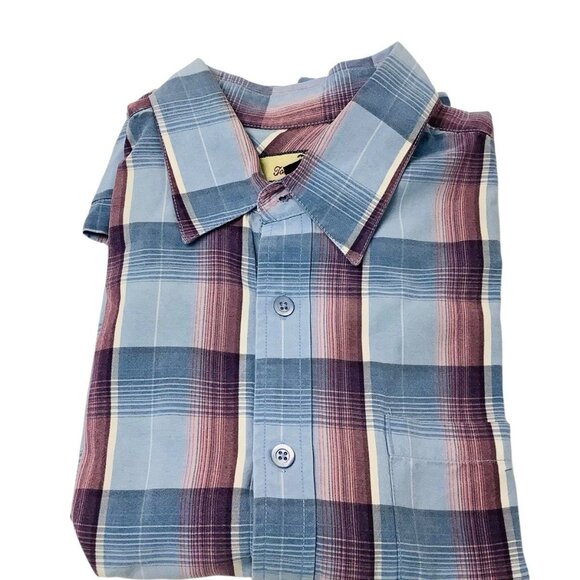 Tommy Bahama Short Sleeve Blue Plaid Shirt Button Down Mens Size L 100% Tencell - Picture 8 of 10